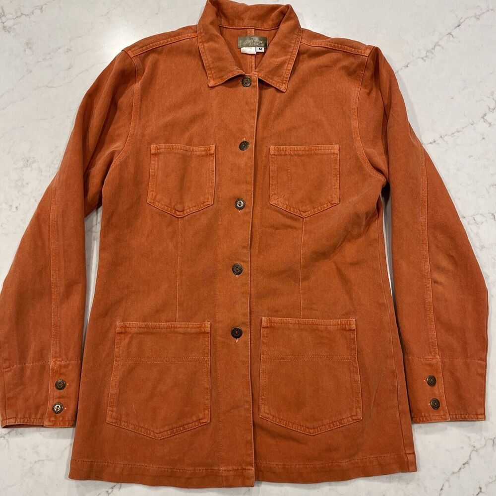Territory Ahead Jacket Womens M Burnt Orange Mid Length Button Blazer Travel